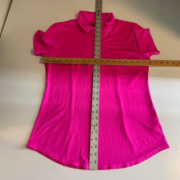 JoFit Polo Shirt Womens Small Pomegranate 1/4 Zip Short Sleeve Performance Golf - Picture 6 of 10